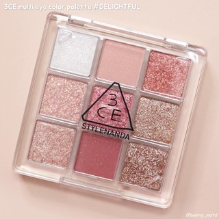 Bảng Phấn Mắt 9ô 3CE Tone Hồng Multi Eye Color Thời Trang,Trẻ Trung, Nhũ Sáng Hàn Quốc 7g Delightful