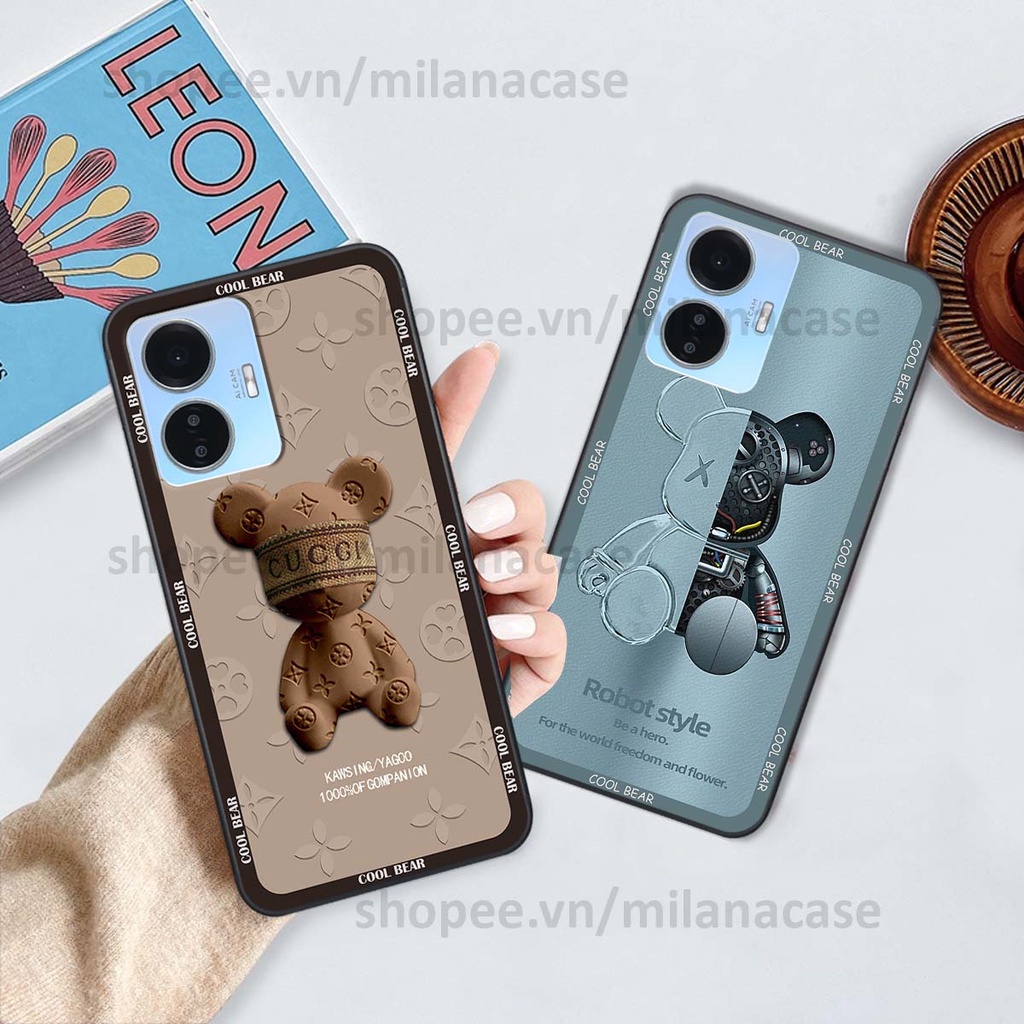Ốp Vivo Y55 2022 bear brick, gấu đáng yêu, dễ thương