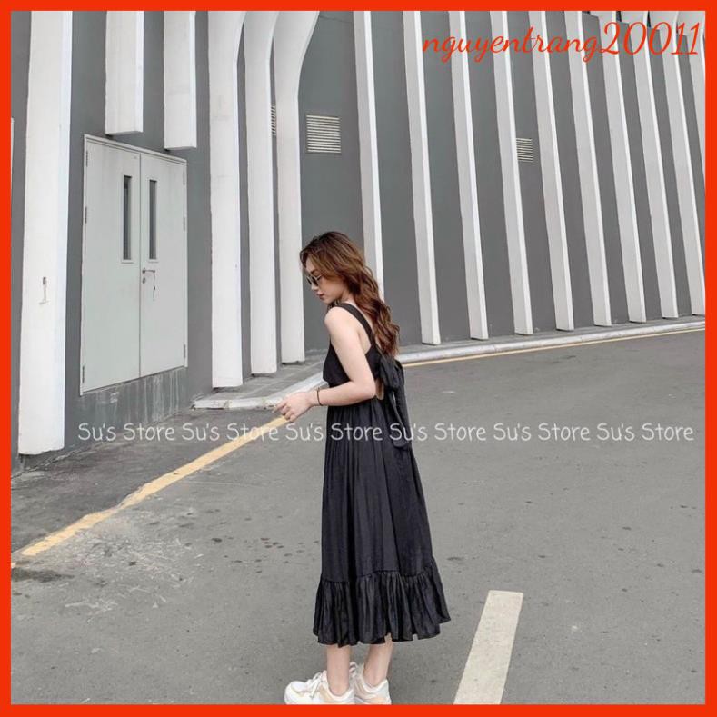 Váy Maxi Hai Dây Buộc Lưng 🍍 𝗦𝗜𝗘̂𝗨 𝗫𝗜𝗡𝗛 𝗛𝗘̀ 𝟮𝟬𝟮𝟭 🍍 Chất Vải Thô Nhẹ Nhàng Cao Cấp | BigBuy360 - bigbuy360.vn