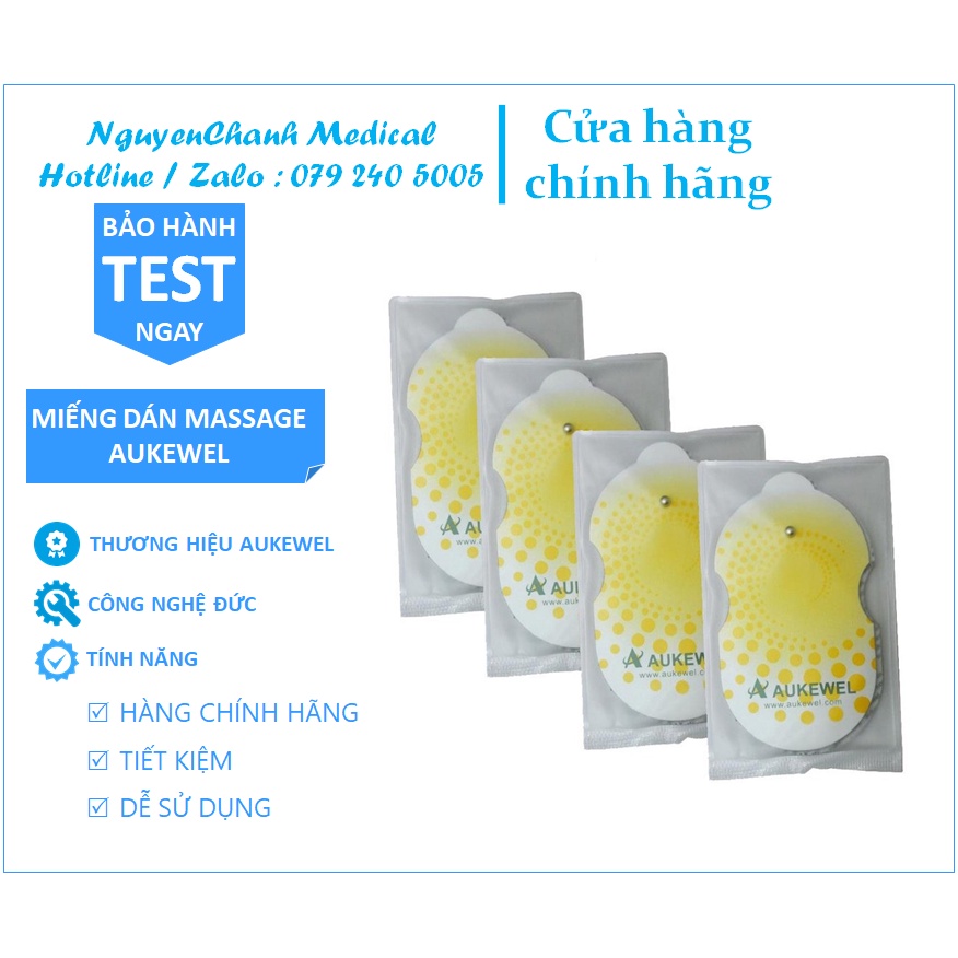Combo 4 Cặp miếng dán Massage xung điện Aukewel ( LOẠI TỐT) - Dán massage Bụng, Cơ, Cặp dán điện xung