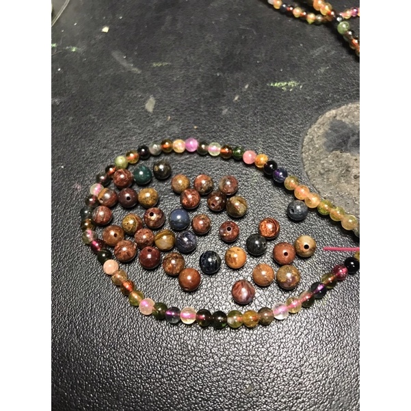 Hạt lẻ đá thanh tẩy Pietersite đá giông tố mài tròn xỏ lỗ làm HandMade , DIY