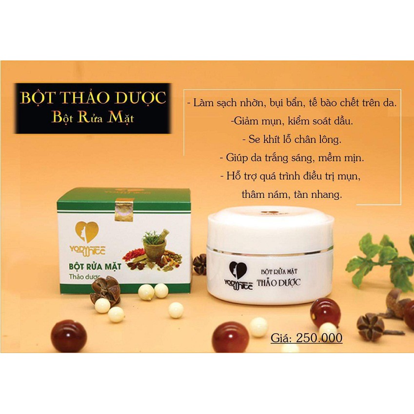 Bột rửa mặt thảo dược Yody white Phương Anh