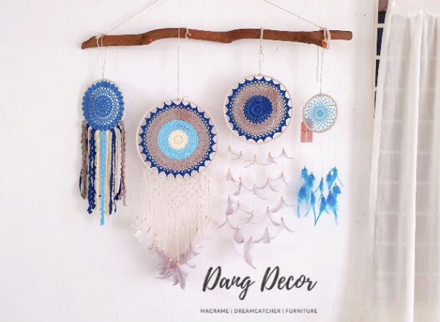 [FOLLOW US GIẢM 30K] Bộ dreamcatcher 4 vòng nhiều màu size trung trang trí nhà cửa phong cách Vintage