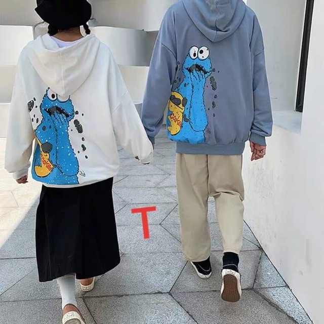 bst Áo (2c) hoodie quái vật xanh in lưng TĐ5109 03