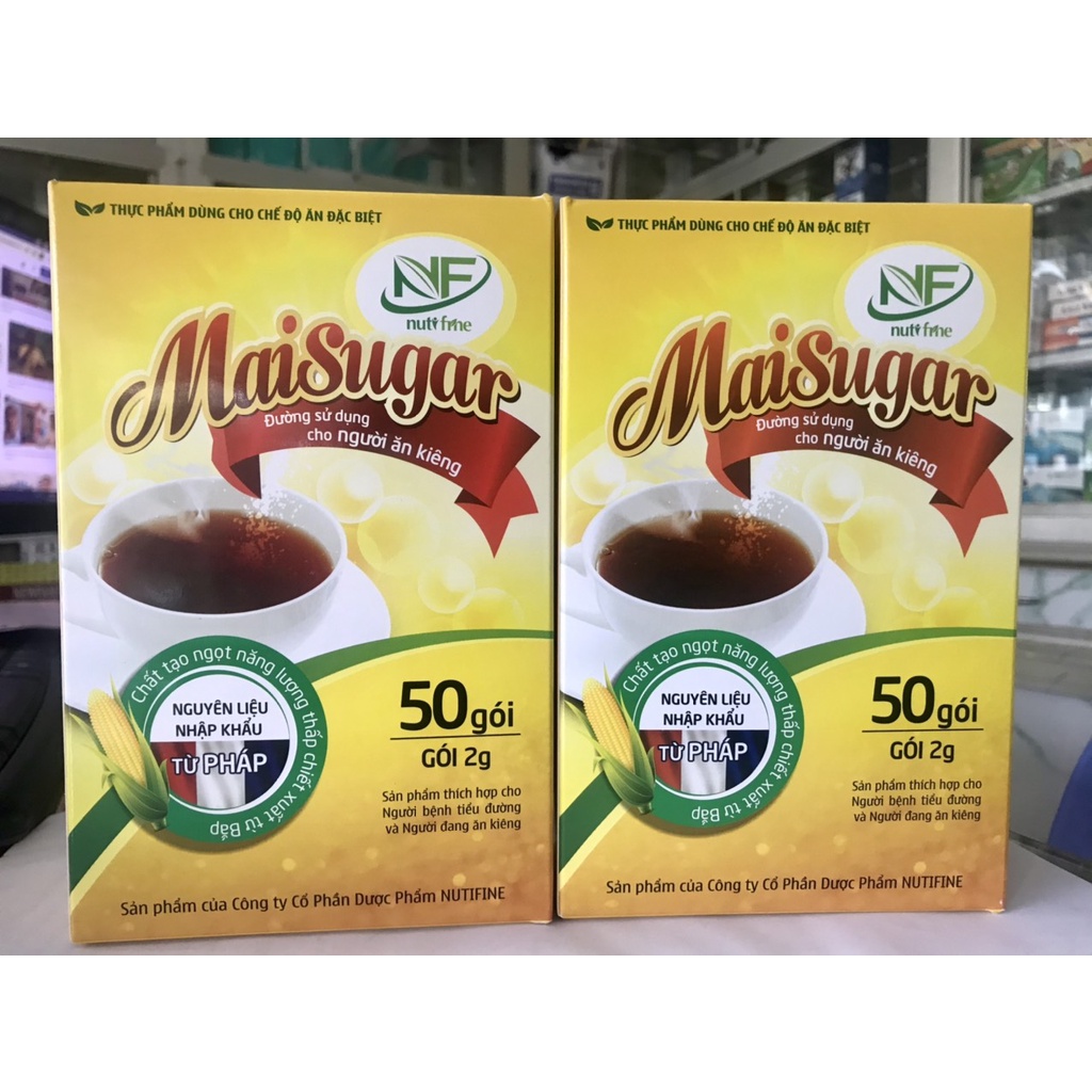 Đường bắp Maisugar - đường sử dụng cho người ăn kiêng - hộp 50 gói x 2gram