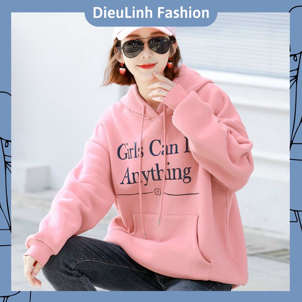 Áo Nỉ Nữ From Rộng, Áo Sweatshirts & Hoodies Nữ, Áo Nỉ Chùm Đầu. Chất Nỉ Bông Cao Cấp Thời Trang DieuLinh Fashion