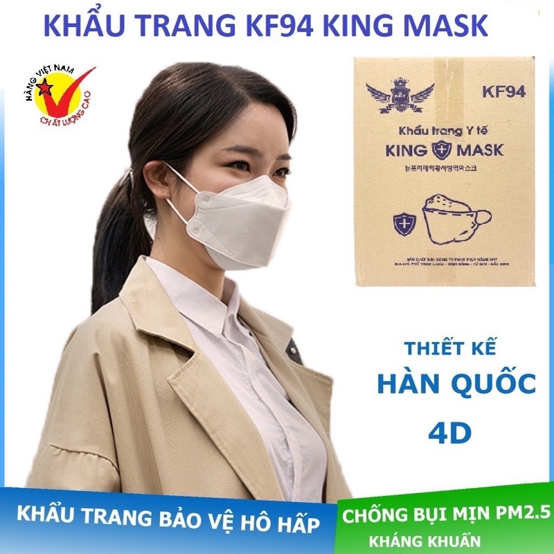 Túi 10 Chiếc Khẩu Trang Kháng Khuẩn 4D Mask KF94 Người Lớn Và Cho Bé Ôm Sát Mặt Lọc Bụi