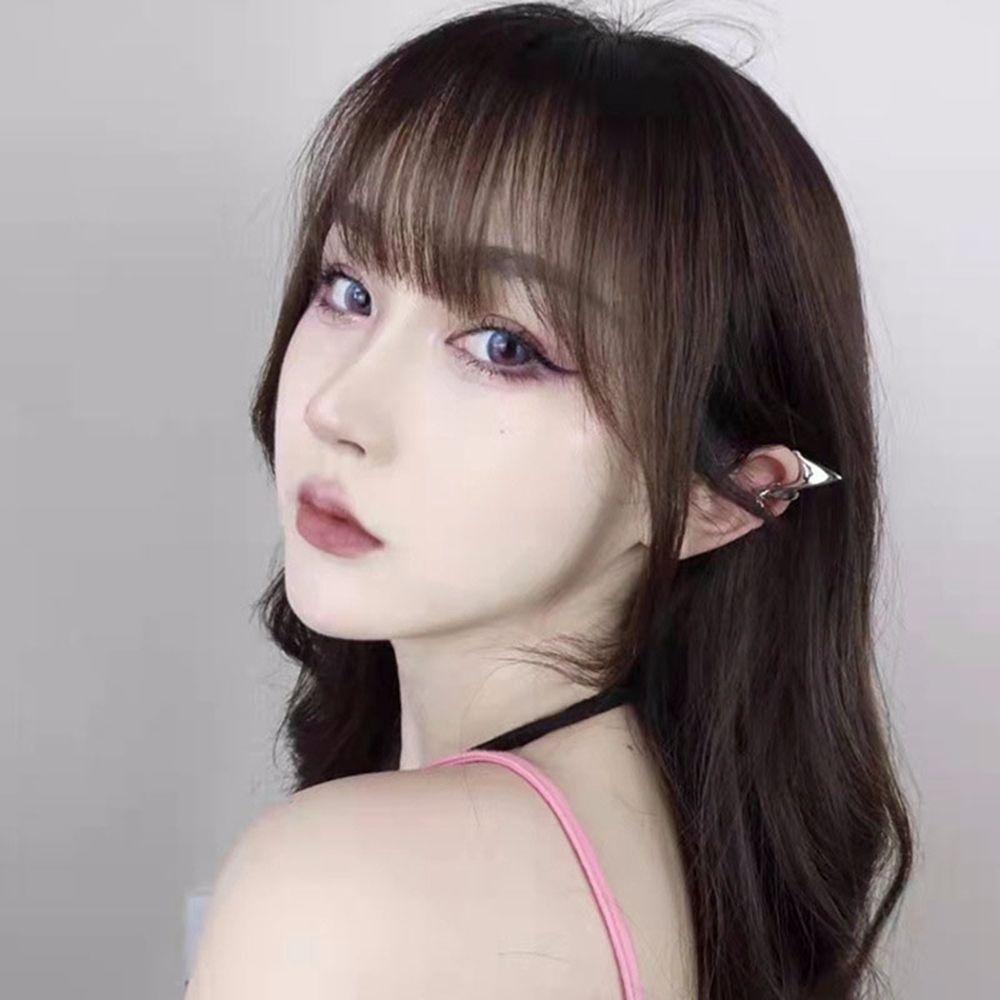 Bông tai dạng kẹp không cần xỏ lỗ bằng hợp kim hình học đơn giản cá tính cho nữ