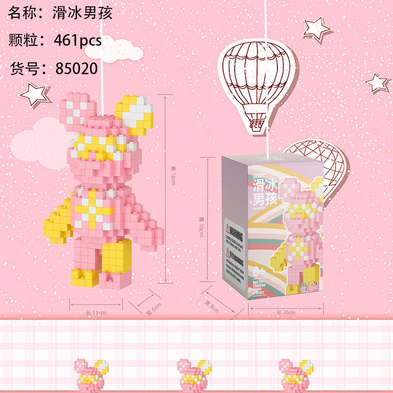 Đồ chơi lắp ráp xếp hình Gấu Bearbrick 35cm 45cm 55cm 90cm Xinz, Đồ chơi lắp ghép mô hình Gấu BearBrick