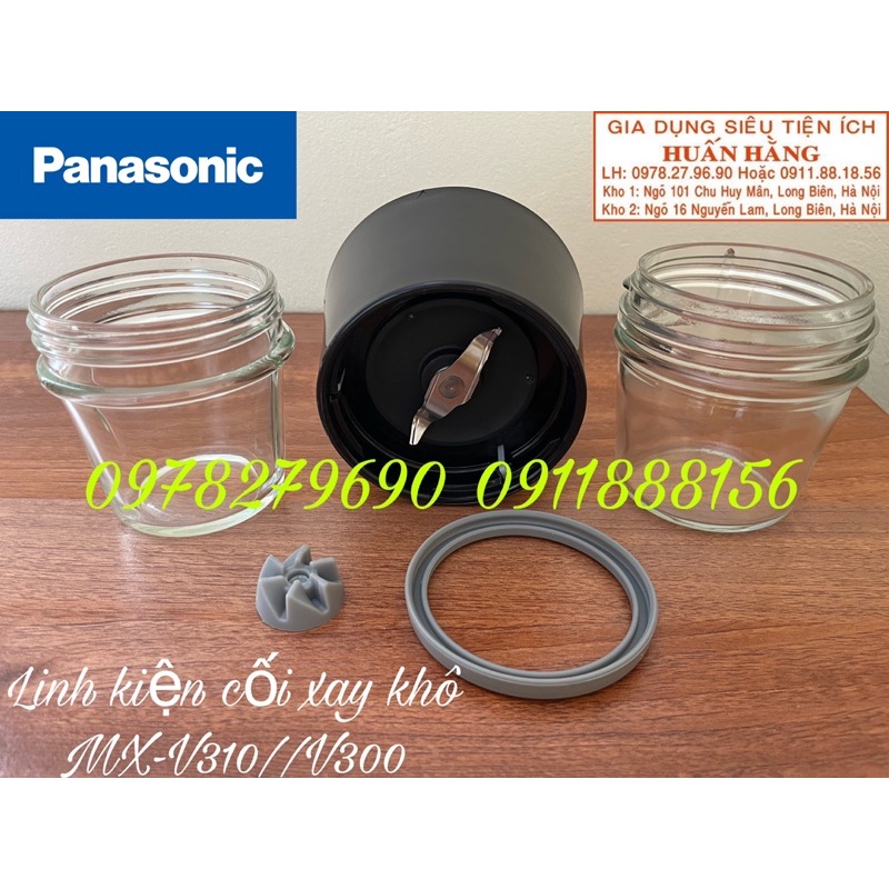 [LINH KIỆN TÁCH BỘ CHÍNH HÃNG - MỚI] Đế Dao xay khô, cối thuỷ tinh nhỏ máy Panasonic MX-V310KRA MX-V300