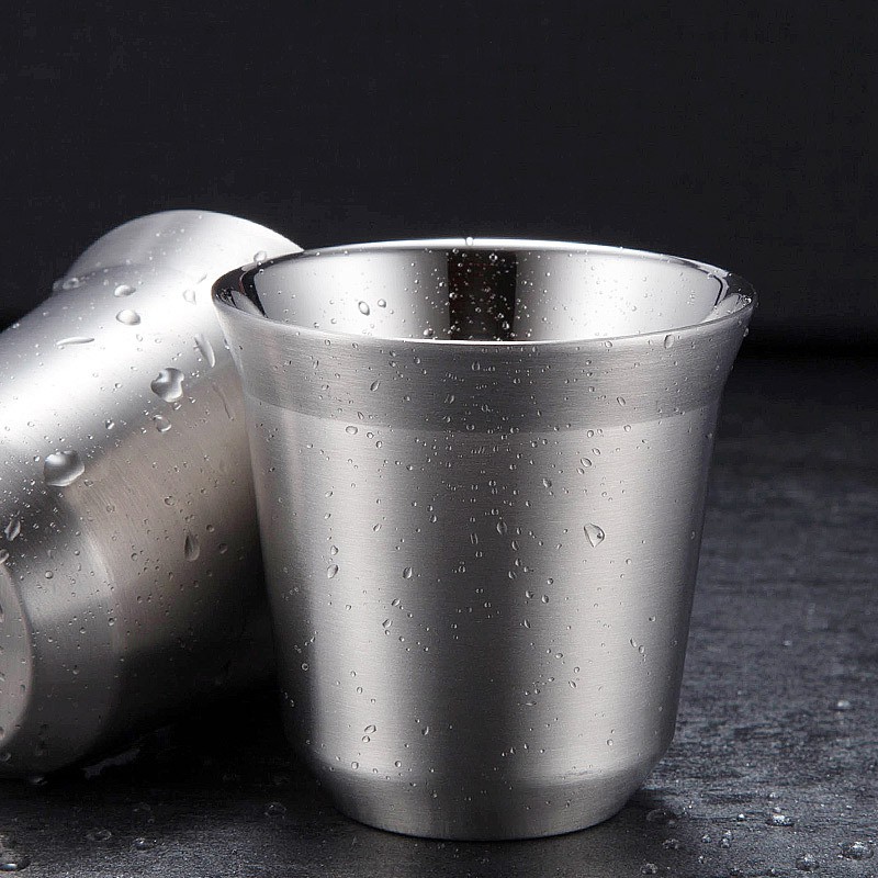 Stainless Steel 304 Espresso Cups Set Insulated Cappuccino Coffee Milk Mugs Double Wall Cups Tea Cups