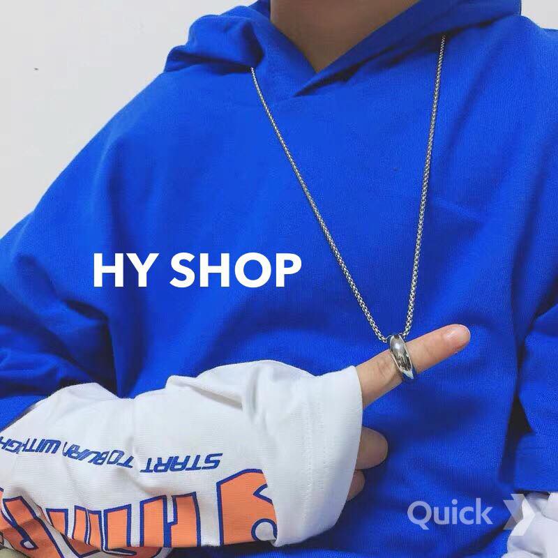 Dây Chuyền Nam Nữ Thép Titan Phối Nhẫn Không Gỉ Phong Cách Hip Hop Unisex BTS