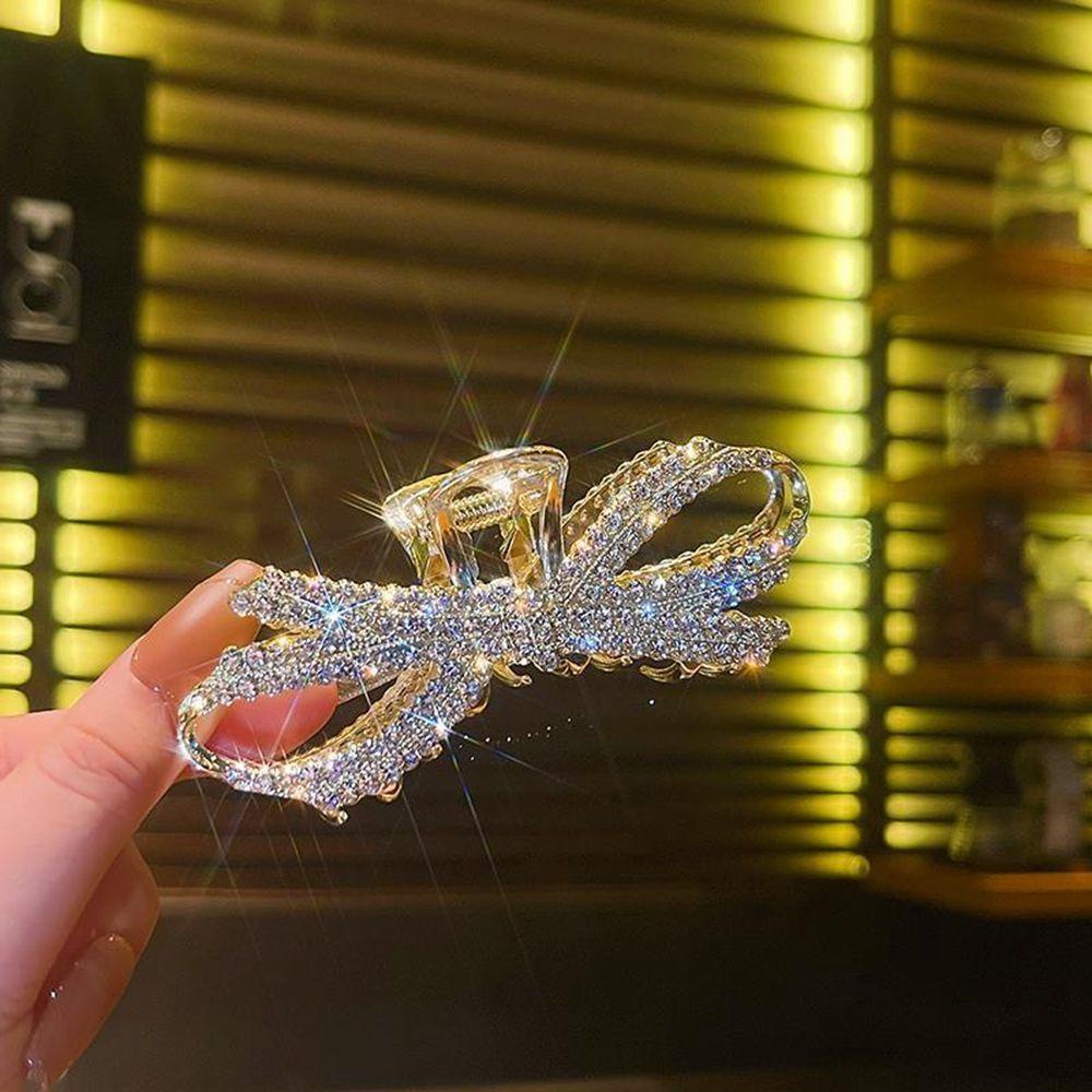 QQMALL Kẹp Tóc Đính Nơ Chéo Thiết Kế Ngọt Ngào Dễ Phối Đồ Cho Nữ