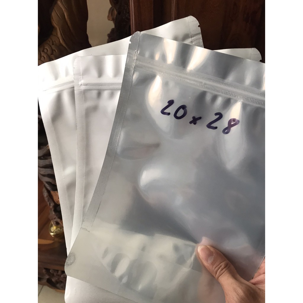 Tk1588 [Giá sỉ] TÚI ZIP BẠC 12X19cm (0.5KG TÚI ZIP 1 MẶT BẠC 1 MẶT TRONG)