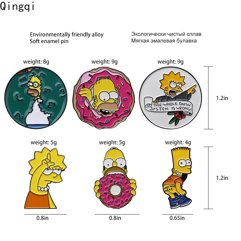 Ghim cài áo Miss Zoe hình nhân vật hoạt hình The Simpsons vui nhộn