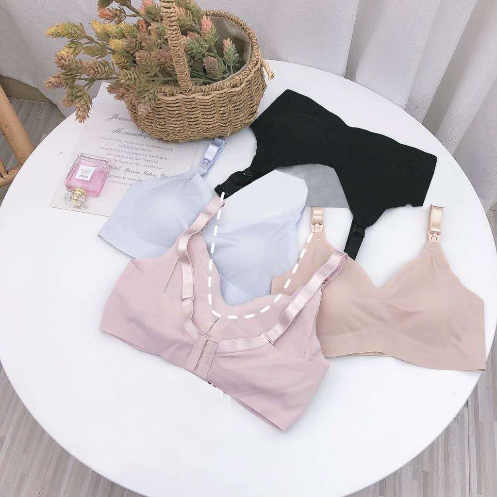 Áo Ngực Bà Bầu ,bra áo lót su đúc cho con bú và sau sinh không gọng nâng đỡ chống chảy sệ cho mẹ bầu chất su nhẹ, mát.