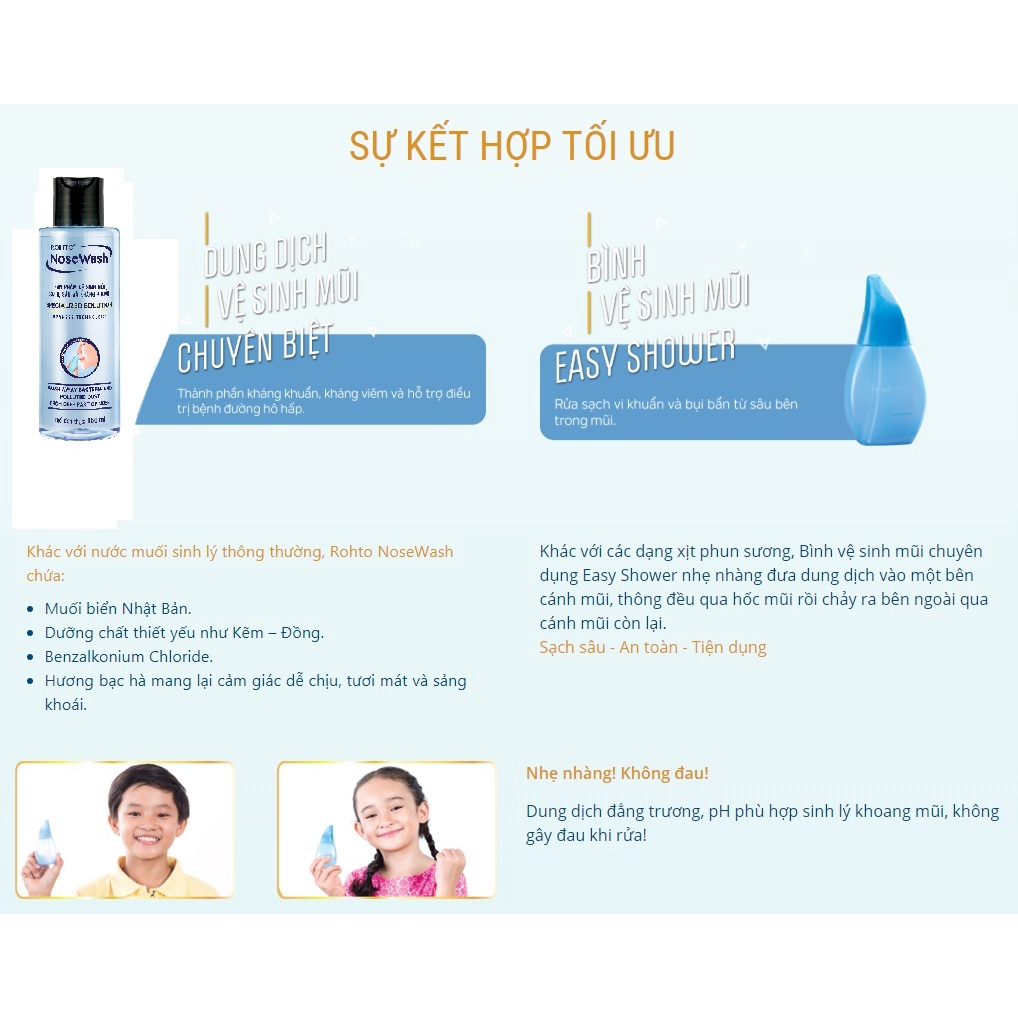 Bộ Sản Phẩm Vệ Sinh Mũi ROHTO NoseWash 400ml
