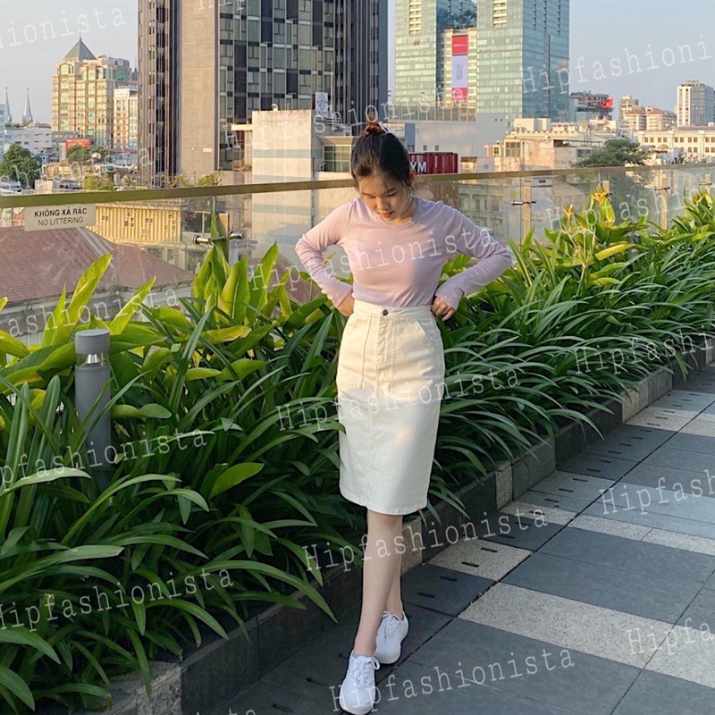 [Mã FADIRECT20 giảm 20K đơn 150K] Chân váy jeans midi Asos form chuẩn xinh, lưng cao trên rốn (hình thật) | BigBuy360 - bigbuy360.vn