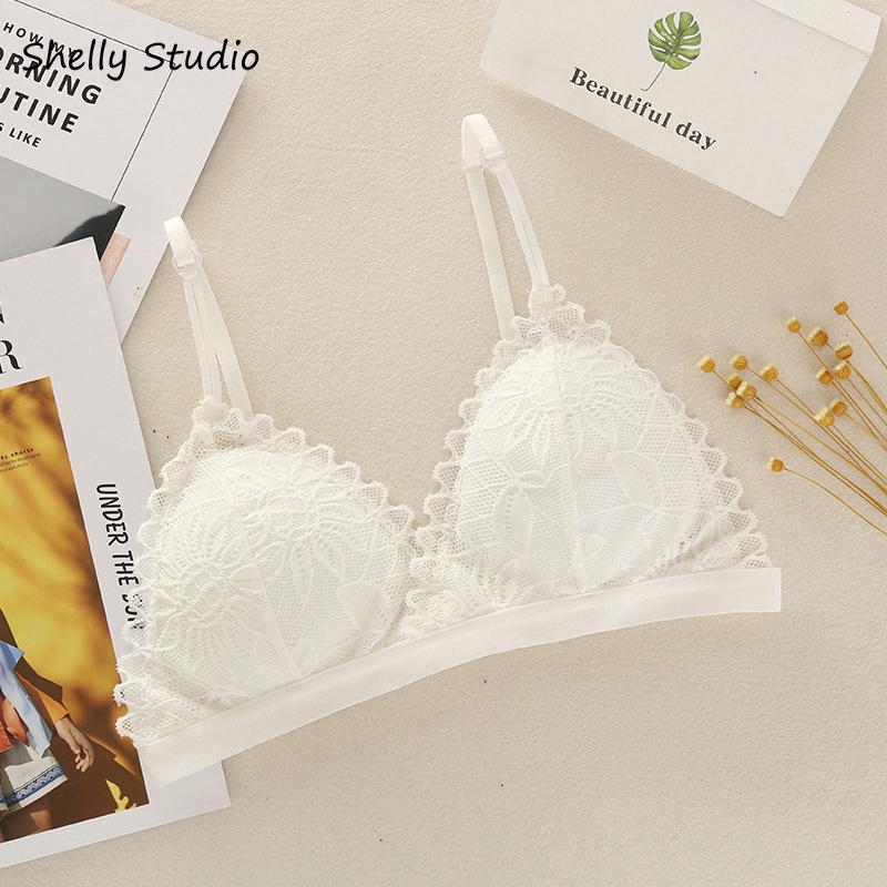 Sexy Woman Bra Floral Lace Bra Wire Free Bralette Lingerie Female Seamless Unpaded Transparent Brassiere Intimates | BigBuy360 - bigbuy360.vn