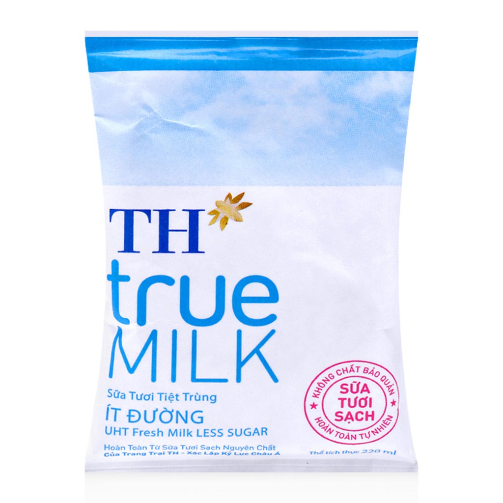Sữa tươi TH true Milk ( ít đường ) - Túi 220ml