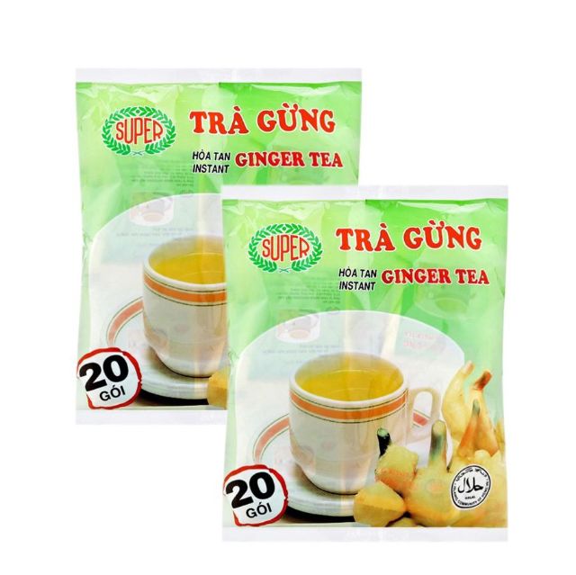 Combo 10 gói trà gừng hoà tan Super Ginger Tea 400g