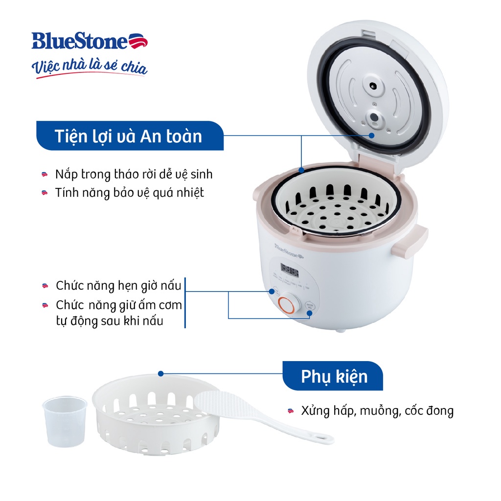 Nồi Cơm Điện Tử 0.75L BlueStone RCB-5905