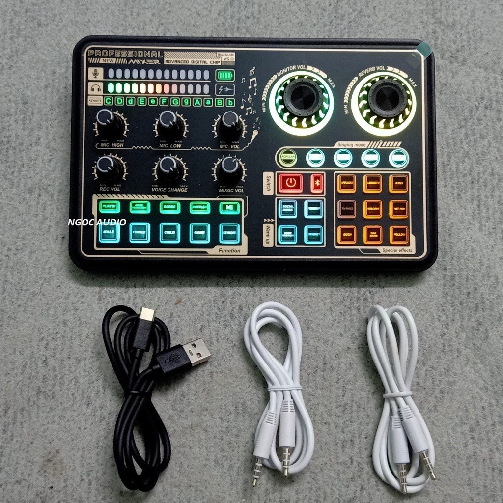 Bộ Mic Thu Âm Takstar SM8B Sound Card K600 Có Bluetooth Auto-tune Chân Màng Dây Livestream MA2 Nguồn 48V 2 Dây Mic