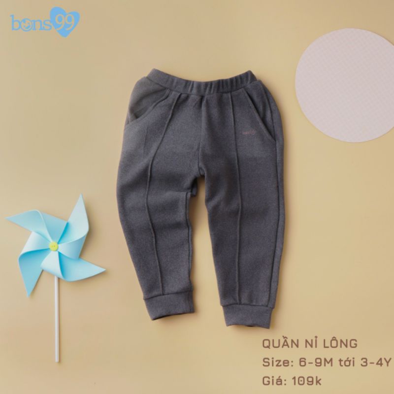 Bons99 - Quần nỉ lông Bons99 hàng đẹp dày dặn cho bé trai bé gái 6-16kg