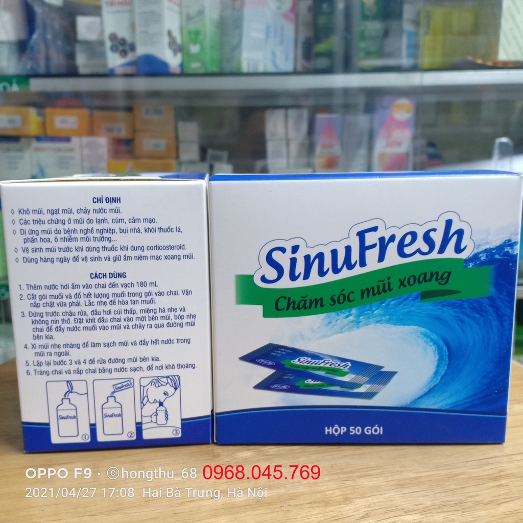 Muối rửa mũi xoang SinuFresh hộp 50 gói