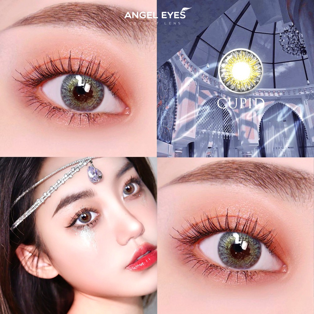 Lens giãn tròng màu nâu và màu xám có độ từ 0-6 Angel Eyes Cupid - Dia 14.5mm