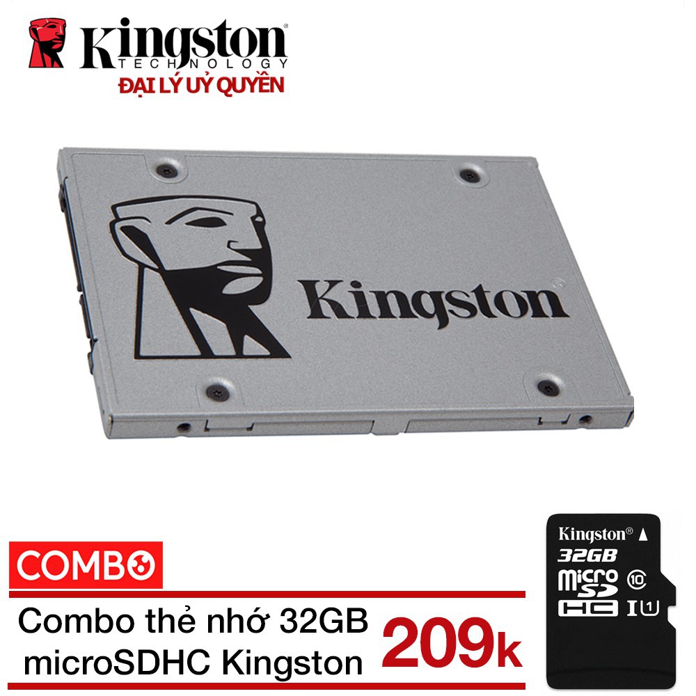 Combo Ổ cứng SSD 240GB NOW A400 Kingston + Thẻ nhớ 32GB micro SDHC Kingston class 10 - Hãng phân phối chính thức