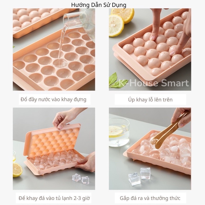 [Giá sỉ] Khay làm đá tròn, đá kim cương