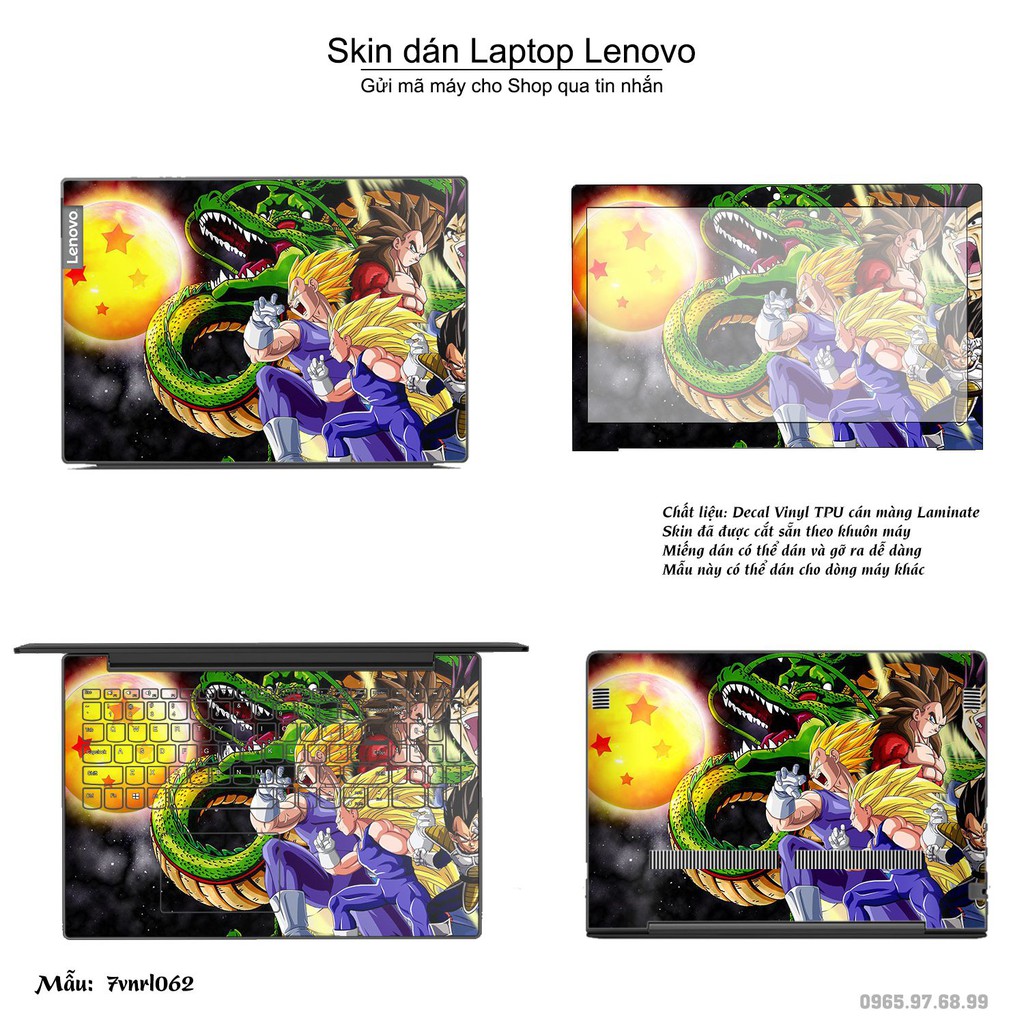 Skin dán Laptop Lenovo in hình Dragon Ball (inbox mã máy cho Shop)