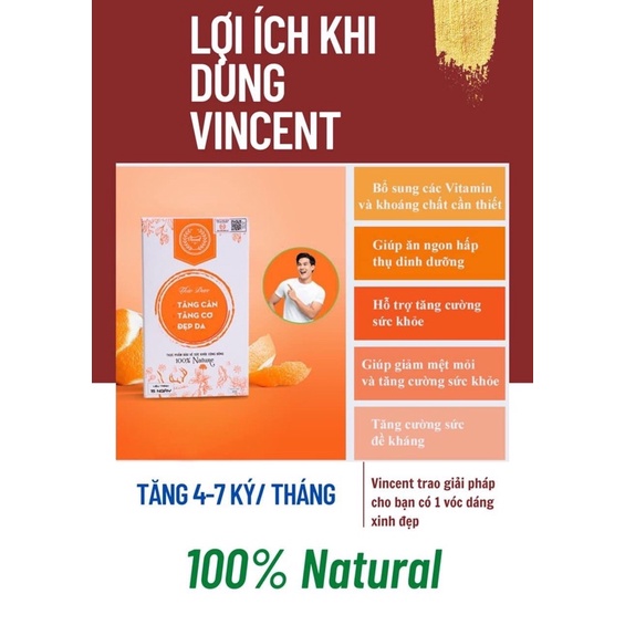 Tăng cân VINCENT Thảo dược tăng cân liệu trình 30 ngày tăng cân an toàn- hiệu quả