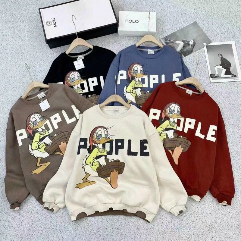 Áo nỉ sweter (nỉ ko mũ) siêu rộng siêu dày hàng quảng châu