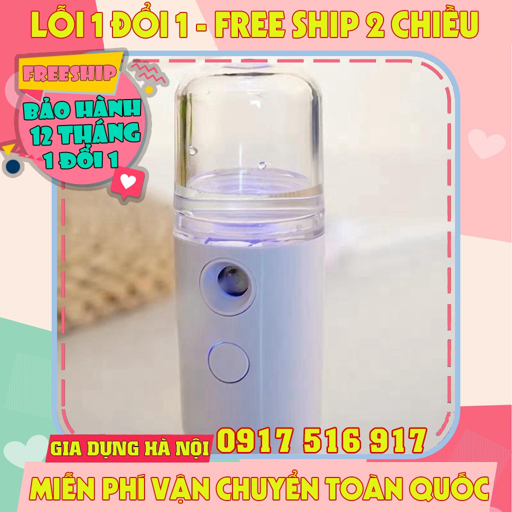 máy xông mặt xịt khoáng Nano, máy xông mặt phun sương mini 30ml sạc USB