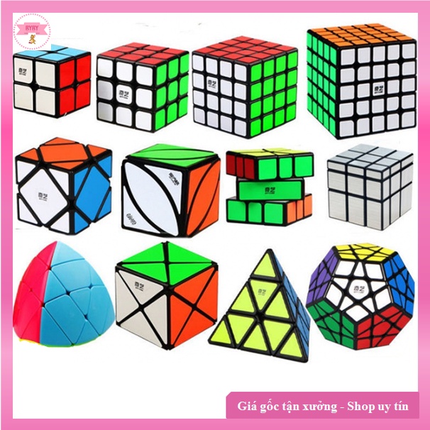Bộ Sưu Tập Khối Rubik 2x2 3x3 4x4 5x5 Tam Giác Biến thể Viền đen cao cấp QiYi-Chính Hãng