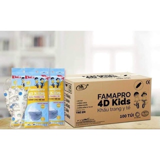 Khẩu trang 4d kids trẻ em famapro dạng túi