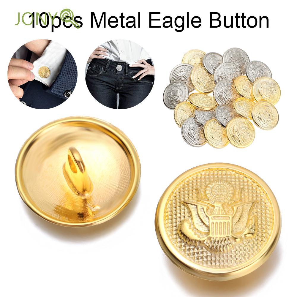 Bộ 10 Nút Áo Kim Loại Tròn Hình Đại Bàng Nhiều Màu Sắc Trang Trí Quần Áo/Áo Khoác Blazer DIY