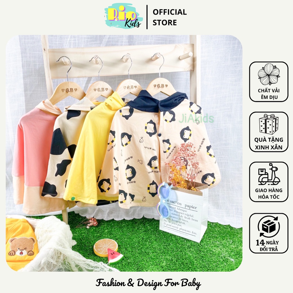 Áo choàng chống nắng Minky Mom hình động vật cho bé từ 7 đến 21kg. Áo khoác cánh dơi cho bé - Riokids AC1