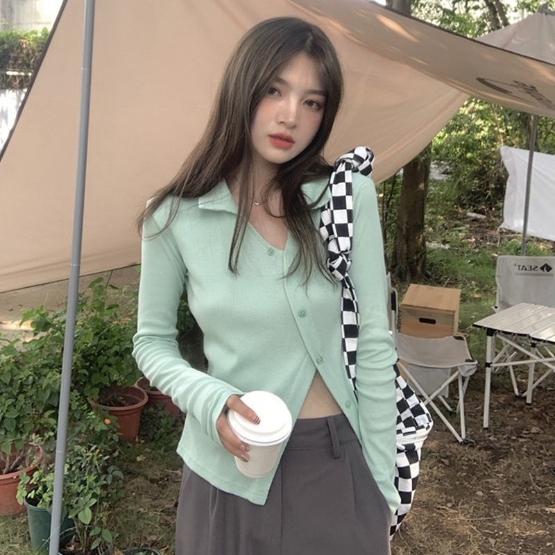 Áo Thun Dệt Kim Tay Dài Phong Cách Thời Trang Hàn Quốc 2022 Dành Cho Nữ