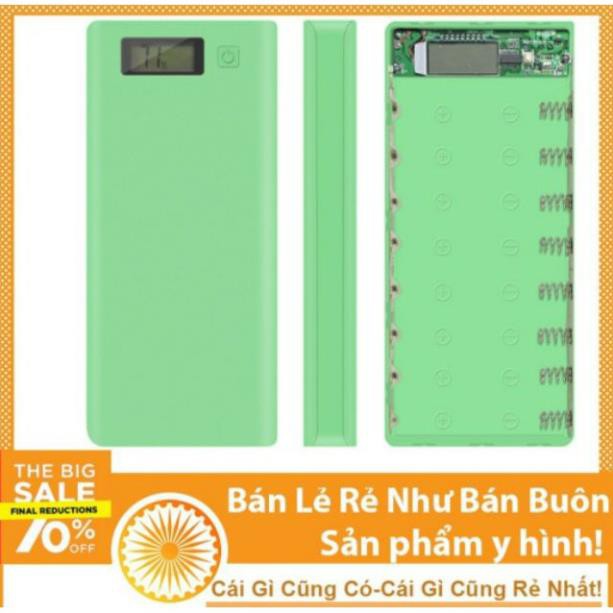 Box sạc vỏ Sạc Dự Phòng Lắp 8 Cell 18650 Vỏ Nhựa Màn LCD Màu Ngẫu Nhiên