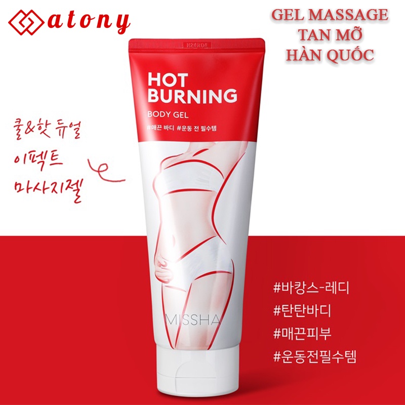 Gel Tan Mỡ Bụng Missha Hot Burning Body Gel 200ml - Chính Hãng Hàn Quốc