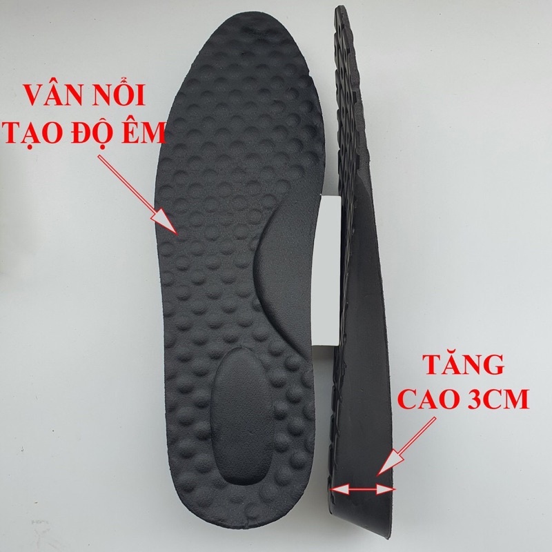 Lót giày tăng chiều cao 3cm bơm cao su non Cao Cấp