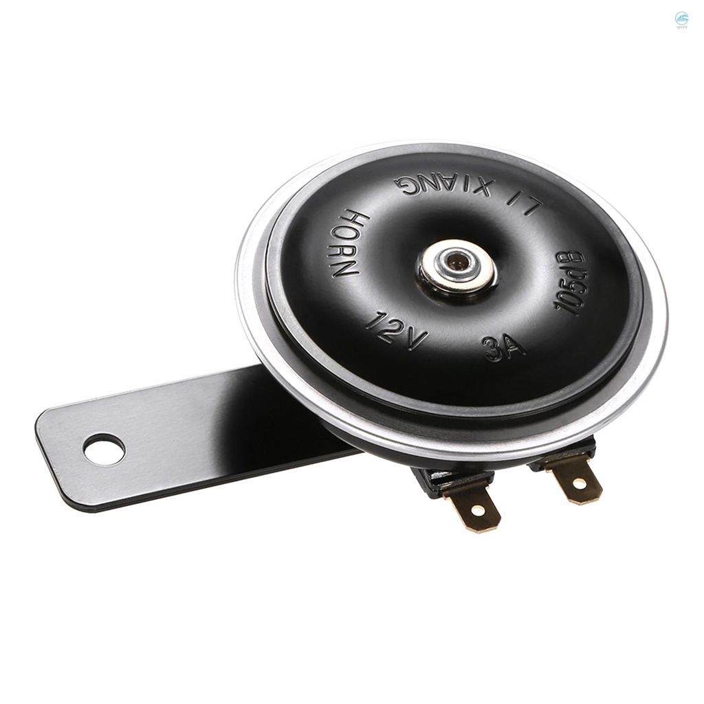 Còi Điện Mini 3" 12V 105db Màu Đen Bằng Kim Loại Chống Thấm Nước Thông Dụng Cho Xe Máy/Xe Hơi