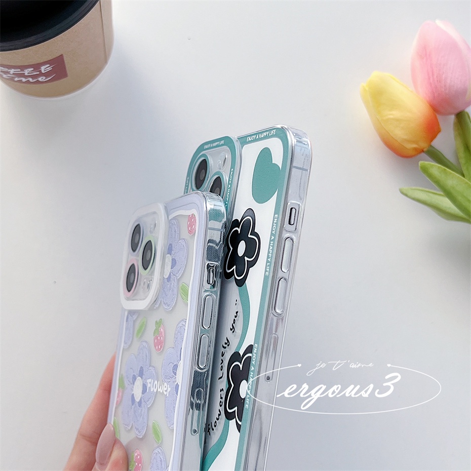 Ốp Điện Thoại Dẻo Trong Suốt Họa Tiết Hoa Xinh Xắn Cho iPhone 13 12 11 Pro Max SE2020 X XR Xs Max 7 8 Plus