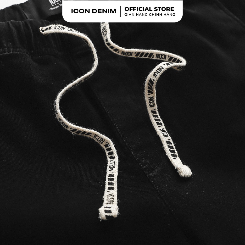 Quần Short Kaki Nam Trơn ICON DENIM Lưng Thun Ống Suông