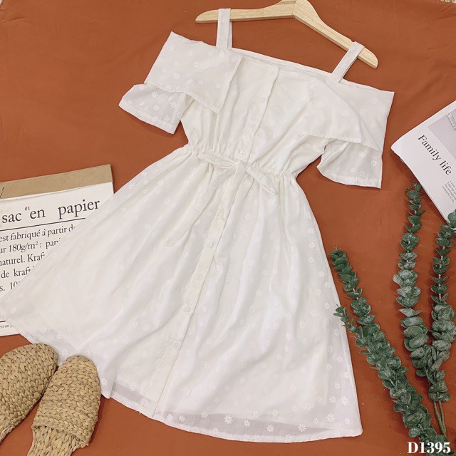 Đầm dự tiệc / Váy trắng hoa nhí với thiết kế hoa cúc trắng xinh Đầm Nữ Hoài Thương | BigBuy360 - bigbuy360.vn