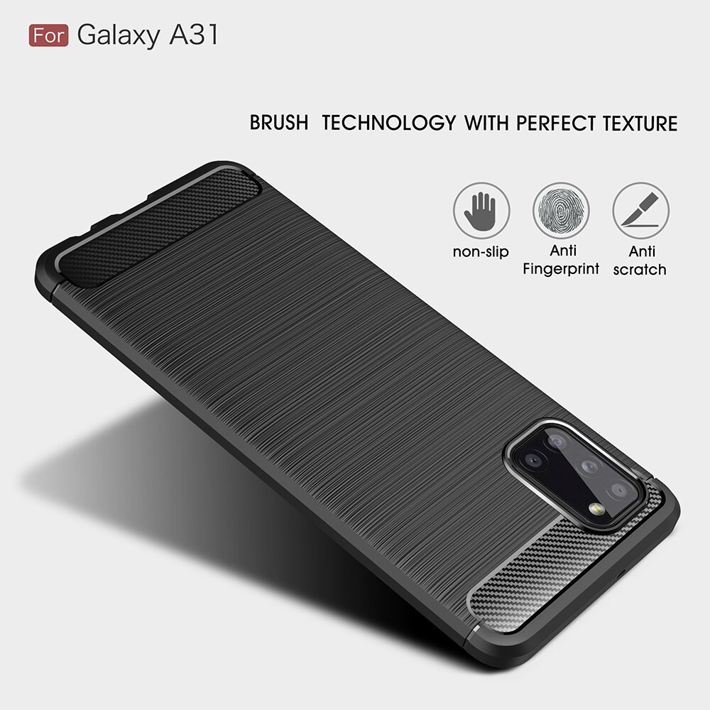[Ảnh Thật] Ốp Lưng Samsung A31 Dẻo Carbon Phay Xước Chống Sốc