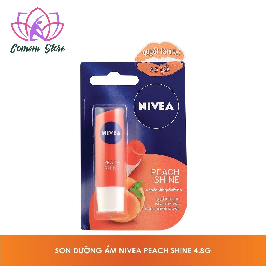 Son dưỡng ẩm Nivea Peach Shine màu cam hương đào (4.8g)